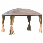 SUNSET telk 3x4x2/2,7m, pruun alumiiniumraam, metallkatus, beežid seinad ja nailonv&otilde;rk k&uuml;lgedel