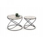 SUSANNA 2-st diivanilauast koosnev komplekt, valge marmor/must (1tk=1tk)