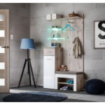 M&ouml;&ouml;blikomplekt esikusse ASM Gustavo 1 + padi, pruun/valge