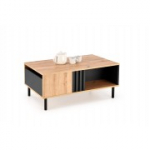 Diivanilaud SONIA, tammepuidust k&auml;sit&ouml;&ouml;line/must