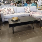 Diivanilaud LUXEMBOURG 115x60xH45cm, must / vask