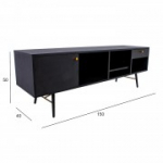 TV-laud LUXEMBOURG 150x40xH50cm, must / vask