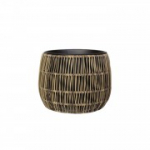 Lillepott WICKER D27xH15cm, plastikust punutud, v&auml;rvus: pruun