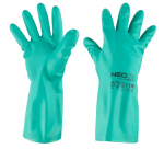 Keemiakindlad nitriilkindad karestatud peopesaga suurus 9