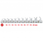 3/8" 12-kant avatud silmusv&otilde;tmete komplekt,  10-osaline, 10&ndash;22 mm