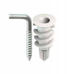 Konks L kraega 4x35 + kipsit&uuml;&uuml;bel puuriga 32mm nailon, (4/tk pakk) blister