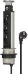 Pikendusjuhe integreeritav lauale, 3 pesa 220V, 2m H05VV-F 3G1,5mm&sup2;