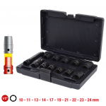 L&ouml;&ouml;kpadrunite komplekt 1/2" kuuskant 10-24mm l&uuml;hikesed, 12-osaline