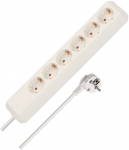 Pikendusjuhe 1,5m 6-pesa valge, H05VV-F 3G1,5mm&sup2;