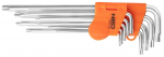 Torx-v&otilde;tmete komplekt 9-osaline T10H, T15H, T20H, T25H, T27H, T30H, T40H, T45H, T50H