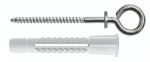 Konks kinnine kraega 3,5x71 Zn + t&uuml;&uuml;bel 6x41 (4/tk pakk), blister