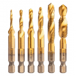 Keermepuuride komplekt M3-M10 HSS TiN 1/4&Prime;  kuuskant, 6 tk, metallile