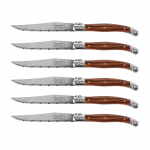 Laguiole Steaknugade komplekt, pruun, 6 tk., koos puidust alusega