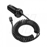 AMIO AMI01264 Autolaadija koos iPhone'i kaabli ja microUSB + USB-pistikuga