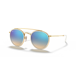 Ray-Ban Round Double Bridge p&auml;ikeseprillid | Polished Arista Gold - Blue Flash