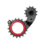 absoluutneBlack HOLLOWcage&reg; SRAM eTap AXS Carbon Ceramic Oversized tagumine k&auml;iguvahetaja Pulley Cage | Red