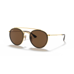 Ray-Ban Round Double Bridge p&auml;ikeseprillid | Polarized | Arista Gold - Brown
