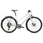 Specialized Sirrus X 3.0 Step-Through EQ h&uuml;briidjalgrattad | Gloss Metallic White Silver - Metallic Deep Marine, M