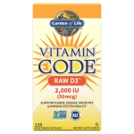 Vitamin Code Raw D3, 2000 IU - 120 vcaps - Garden of Life