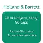 Oregano&otilde;li, 56 mg &ndash; 90 kapslit &ndash; Holland & Barrett