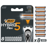 BIC Hybrid Flex 5 padrunid raseerijale - blister 1 pakend 8 tk.