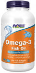Omega-3 Fish Oil, Molecularly Distilled - 200 fish softgels - NOW Foods
