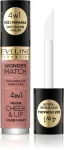 Eveline Wonder Match p&otilde;sepuna ja vedel huulepulk 4in1 nr 01 4,5 ml