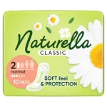 NATURELLA Classic Classic Tavalised sanitaarr&auml;tikud tiibadega 1 op.-10 tk.