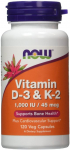 Vitamin D-3 & K-2 - 120 vcaps - NOW Foods