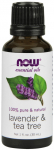 Essential Oil, Lavender & Tea Tree Oil - 30 ml. - NOW Foods