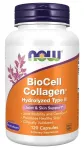 BioCell h&uuml;drol&uuml;&uuml;situd II t&uuml;&uuml;pi kollageen &ndash; 120 kapslit &ndash; NOW Foods