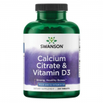 Calcium Citrate & Vitamin D3 - kaltsiumtsitraat ja vitamiin D3 - N250 - Swanson