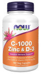 C-1000 Zinc & D-3 - 100 vcaps - NOW Foods