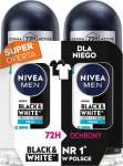 NIVEA MEN Antiperspirant Black & White Invisible Fresh DUO 2 x 50 ml roll-on.
