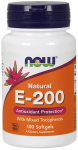 Vitamin E-200 - Natural (Mixed Tocopherols) - 100 softgels - NOW Foods