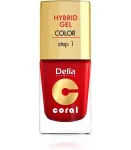 Delia Cosmetics Coral Hybrid Gel k&uuml;&uuml;nelakk nr 01 punane 11ml