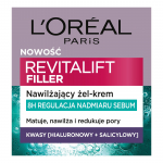 LOREAL Paris Revitalift Filler niisutav liigset rasu reguleeriv p&auml;evageel-kreem h&uuml;alurooni- ja salits&uuml;&uuml;lhappega 50 ml
