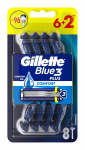 GILLETTE Blue 3 Plus Comfort meeste raseerija 1 op. - 6+2 tk tasuta