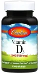 Vitamin D3, 2000 IU - 120 softgels - Carlson Labs