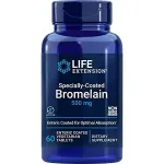 Spetsiaalse kattega bromelaiin, 500 mg &ndash; 60 maos&otilde;braliku kattega taimset tabletti &ndash; Life Extension