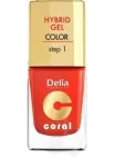 Delia Cosmetics Coral Hybrid Gel k&uuml;&uuml;nelakk nr 14 oranžpunane 11ml