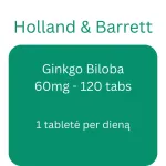 Ginkgo Biloba, 60mg - 120 tabletti - Holland & Barrett