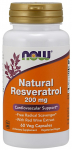 Natural Resveratrol with Red Wine Extract, 200mg - 60 vcaps - NOW Foods