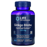 Ginkgo biloba, sertifitseeritud ekstrakt, 120 mg &ndash; 365 kapslit &ndash; Life Extension