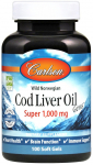 Wild Norwegian Cod Liver Oil Gems, 1000mg - 100 softgels - Carlson Labs