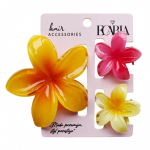 ECARLA 3-in-1 juukseklambrite komplekt - Flower ombre XL + 2 tk mini juukseklambrit SP417.