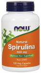 Spirulina &ndash; looduslik, 500 mg &ndash; 120 kapslit &ndash; NOW Foods