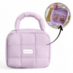 ECARLA Naiste kosmeetikakott - k&auml;epidemega tikitud lilla KS139FIO Naiste kosmeetikakott KS139FIO