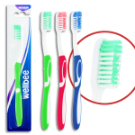 WELLBEE T&auml;iskasvanute keskmise karedusega hambahari (blister 4) - v&auml;rvisegu 1 tk.