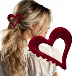 ECARLA Hair Buckle SP378BOR - Heart XL Velvet Maroon